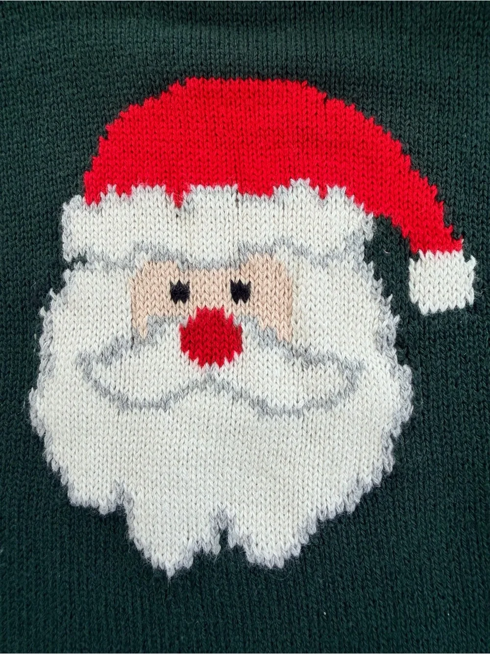 Kids Christmas Santa Knit Matching Set - Green 9M